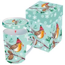 Winter Bird Mug with Lid Gift Box (Item ID:1961)